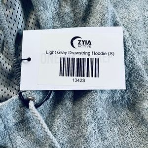 ZYIA Light Gray Drawstring Hoodie - NWT - Size Small
